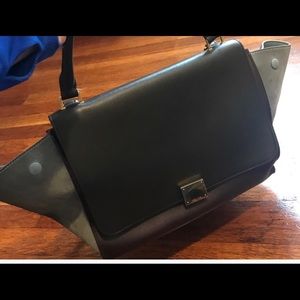 Celine trapeze blue grey and signature